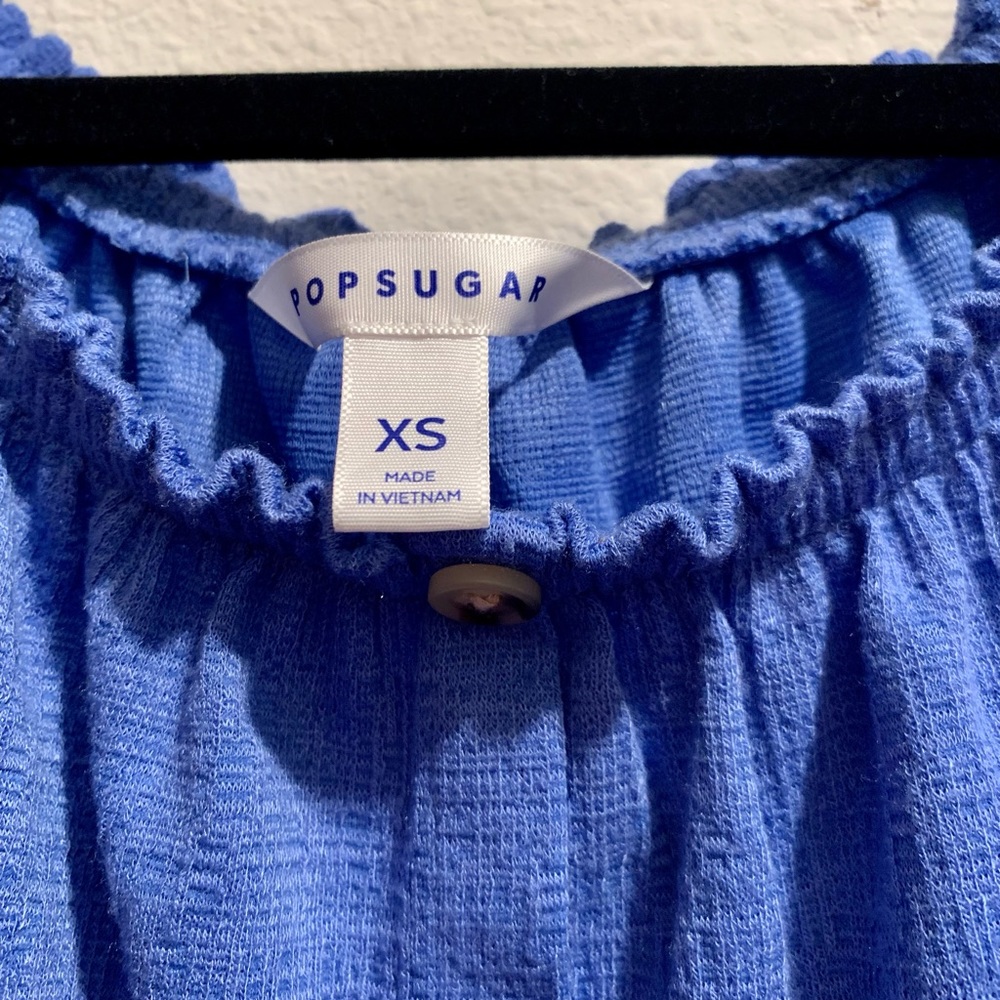 X Small Blue Top Loose Fit with Buttons Popsugar from Kohls